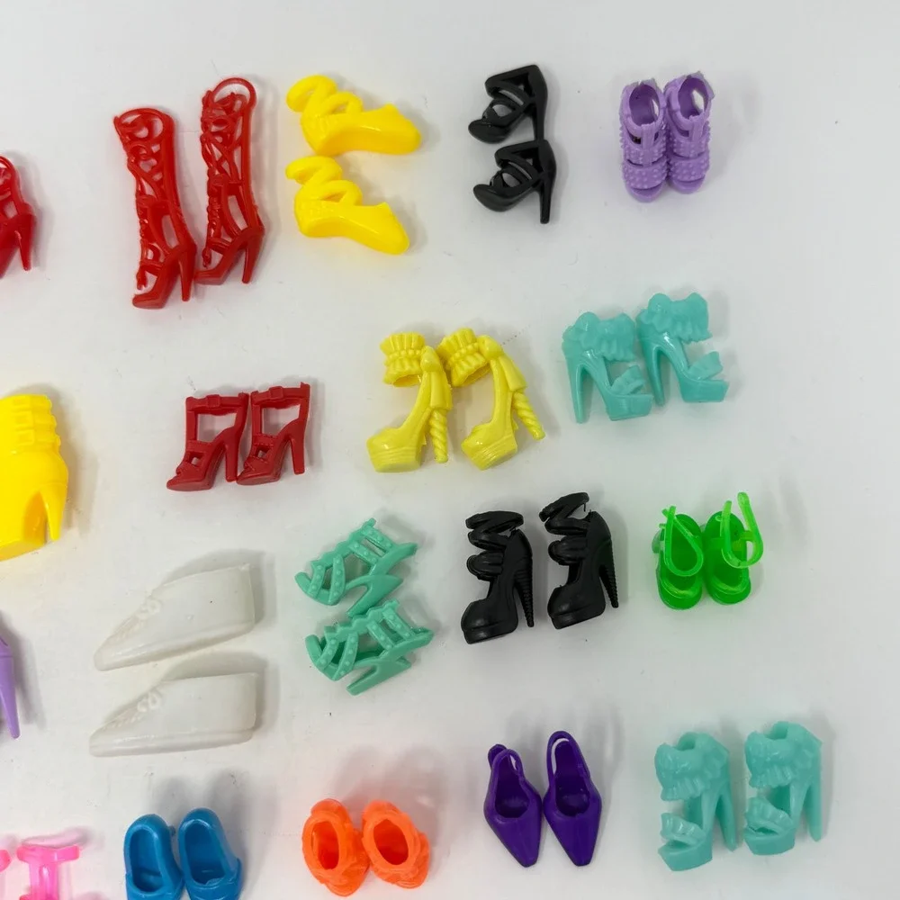 Unbranded Barbie Size Doll Shoes Lot 60 Pairs Heels Boots Sandals Multicolor Y2K